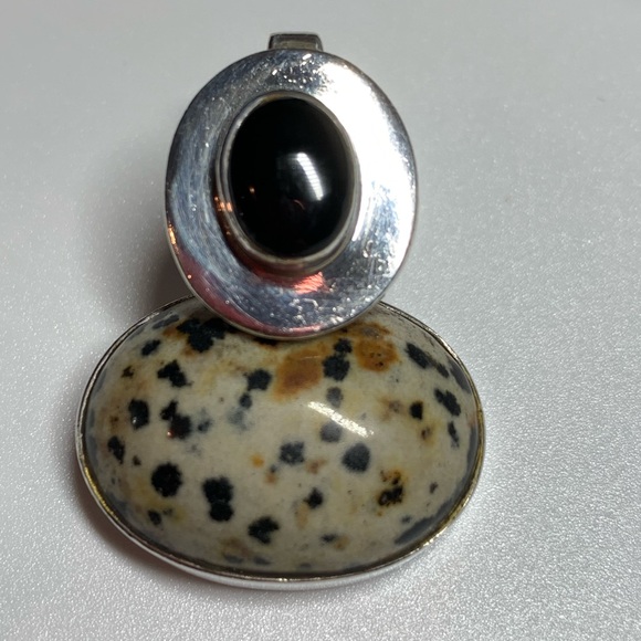 Silpada EXT RARE DALMATIAN JASPER SET - Bracelet - Ring - Pendant Sterling - Picture 5 of 16